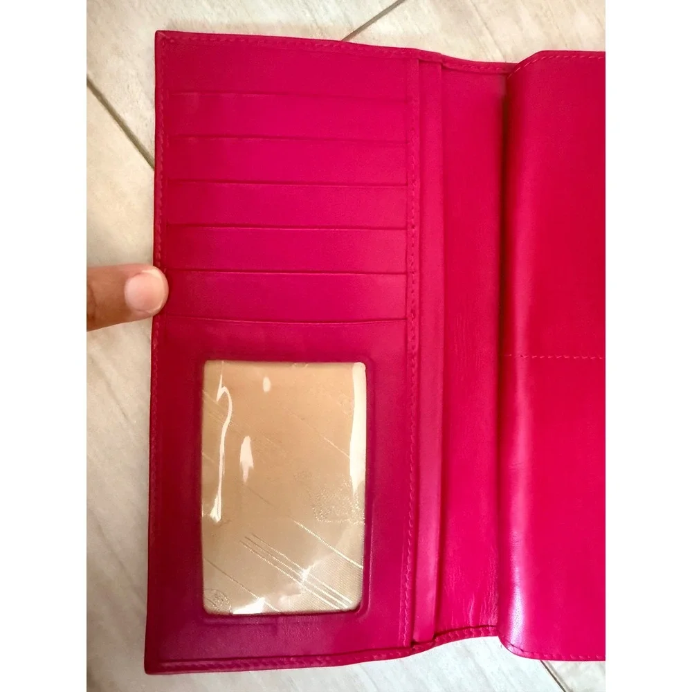 Genuine Stingray Skin Wallet Rare Hibiscus Pink Floral Design Made in Thailand
